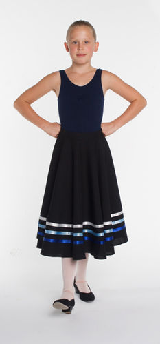 Character Skirt. Black with Blue ribbons
